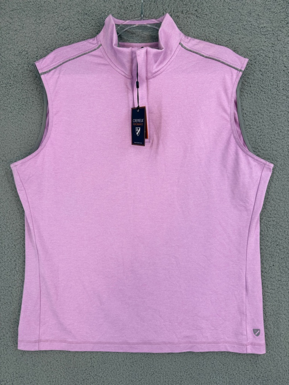 Daniel Cremieux Men’s Large Sleeveless Quarter Zip pullover vest Light Pink Golf